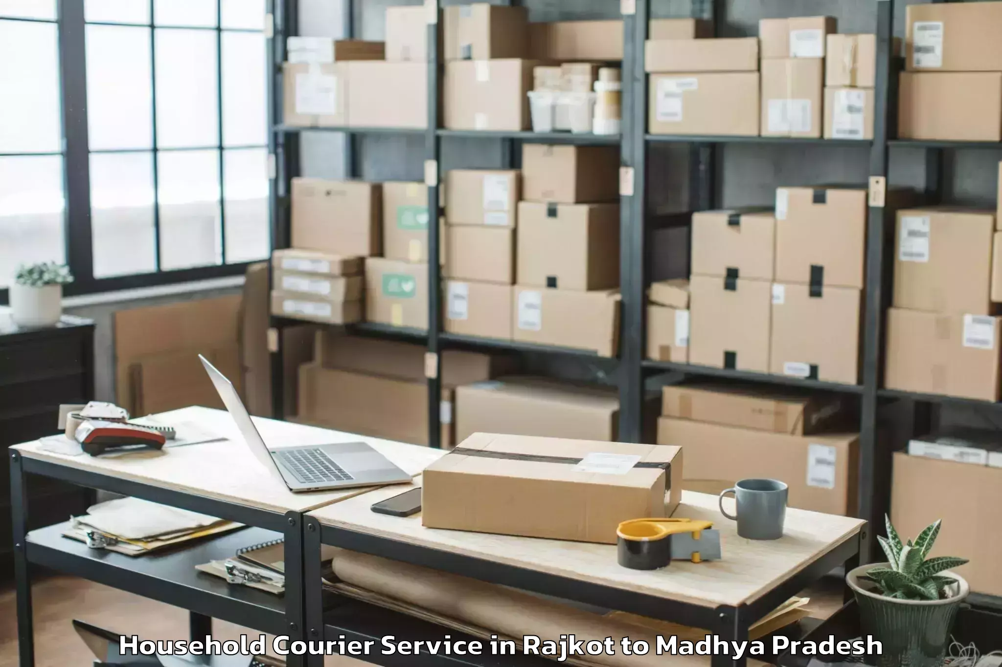 Expert Rajkot to Madhyanchal Professional Unive Household Courier